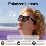 MNVOEQ AI Smart Wireless Bluetooth Translation Glasses for Men/Women with Speakers/Bluetooth&140+ Languages Translation Sports/Travel/Drive/Busniess (C1+AI+Color Change Lenses+Black)