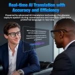 AI Smart Glasses with Camera, 4K HD Video & Photo Capture, Real-Time Translation, Recording Glasses with AI Assistant, Open-Ear Audio, Object Recognition, Bluetooth, for Travel (Transparent Lens)