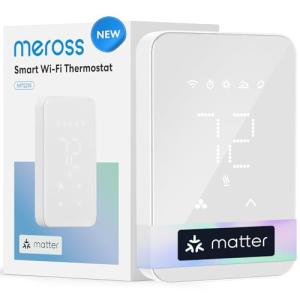 meross Matter Smart Thermostat for Electric Baseboard Heater, Works with Alexa, HomeKit, Google, SmartThings, Programmable WiFi Thermostat for House, Energy Saving, App & Voice Control for Smart Home