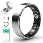 CIDAQIAO Smart Ring Health Tracker - Heart Rate, Blood Oxygen, Blood Pressure, Sleep & Step Monitoring, Multi-Sport Modes, Ideal Gifts for Parents, Girlfriend Gifts, Boyfriend Gifts (Silver, 9)