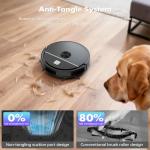 ECOHOME Robot Vacuum and Mop Combo,3500Pa Powerful Suction, with Wi-Fi/App/Remote,2 in 1 Mopping Robot Vacuum Cleaner,Dustbin and Watertank, for Pet Hair,Hard Floors and Low Pile Carpet Black
