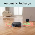 SereneLife Automatic Robot Vacuum Cleaner and Mop Combo, App Control, 3 Cleaning Modes, Smart Anti-Fall Sensors, Self-Charging, High Suction Ideal for Pet Hair, Carpet and Hard Floors, Black