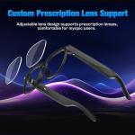 AI Smart Glasses with Camera, 4K HD Video & Photo Capture, Real-Time Translation, Recording Glasses with AI Assistant, Open-Ear Audio, Object Recognition, Bluetooth, for Travel (Transparent Lens)