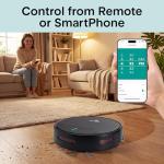 SereneLife Automatic Robot Vacuum Cleaner and Mop Combo, App Control, 3 Cleaning Modes, Smart Anti-Fall Sensors, Self-Charging, High Suction Ideal for Pet Hair, Carpet and Hard Floors, Black
