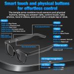 AI Smart Glasses with Camera, 4K HD Video & Photo Capture, Real-Time Translation, Recording Glasses with AI Assistant, Open-Ear Audio, Object Recognition, Bluetooth, for Travel (Transparent Lens)