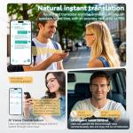 AI Translation Glasses, Wireless Bluetooth Real-Time Translation Glasses, Smart Simultaneous Interpretation Glasses, 150 Languages & Accents & 8 Offline Translation Packs