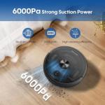 Robot Vacuum and Mop with Mapping, Robotic Vacuums Cleaner with 6000Pa Super Power, WiFi/App/Alexa/Remote Control, Automatic Self-Recharging, 2.4G for Pet Hair,Hard Floor,Carpet