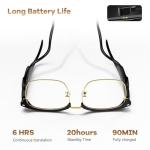 AI Translation Glasses, Wireless Bluetooth Real-Time Translation Glasses, Smart Simultaneous Interpretation Glasses, 150 Languages & Accents & 8 Offline Translation Packs