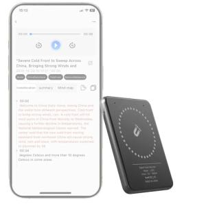 AI Voice Recorder Free Chat GPT-4o AI Hours, Wireless Transcription Device, Speech to Text, Smart AI Note Taking Assistant. 59 Language Translator, AI Transcribe & Summarize Lectures, Meetings, Calls