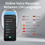 80GB AI Voice Recorder with Playback, Aluminum Alloy Body, Full Touch Screen, AI Transcription, Smart Summary, Multi-Language Translation, Portable Audio Recorder for Meetings, Lectures, Interviews