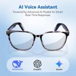 KWENRUN AI Smart Glasses for Men & Women – Powered by ChatGPT, Real-Time Translation, Bluetooth Glasses with Photochromic Lens, Music & Hands-Free Calling, UV & Blue Light Protection, Thin Temples