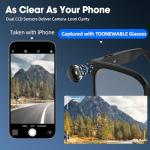 AI Smart Glasses with Camera, 8MP 4K/1080P Video Recording Glasses, Real-Time Translation, AI Voice Assistant & Object Recognition, Open-Ear Audio, Photochromic UV400 Lenses for Travel & Business