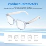 AI Smart Glasses, Bluetooth Translation Glasses for Men Women, Smart Audio Sunglasses with Real Time Translation(160+Languages), Photochromic Lenses, Music Blue Light Glasses for Travel Business-Blue