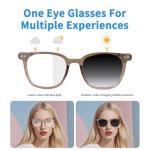 AI Smart Glasses, Bluetooth Translation Glasses for Men Women, Smart Audio Sunglasses with Real Time Translation(160+Languages), Photochromic Lenses, Music Blue Light Glasses for Travel Business-Blue