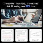 Magnetic AI Voice Recorder-73H Battery, Transcribe&Summarize with AI Noise Cancellation, USB-C Charge Recording Device, 64GB Audio Recorder for Lectures, Meetings, Calls, Interviews, 112 Languages