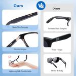 KWENRUN AI Smart Glasses for Men & Women – Powered by ChatGPT, Real-Time Translation, Bluetooth Glasses with Photochromic Lens, Music & Hands-Free Calling, UV & Blue Light Protection, Thin Temples