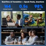 AI Smart Glasses with Camera, 8MP 4K/1080P Video Recording Glasses, Real-Time Translation, AI Voice Assistant & Object Recognition, Open-Ear Audio, Photochromic UV400 Lenses for Travel & Business