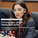 AI Smart Glasses, Bluetooth Translation Glasses for Men Women, Smart Audio Sunglasses with Real Time Translation(160+Languages), Photochromic Lenses, Music Blue Light Glasses for Travel Business-Blue