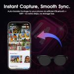 AI Smart Glasses with Camera, 8MP HD Video Recording Glasses with AI Assistant, Hands-Free Wearable Tech Bluetooth Speakers, Real-Time Translation & Open-Ear Audio, Camera Glasses for Men Women Travel