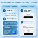 AI Smart Glasses with Camera, 8MP 4K/1080P Video Recording Glasses, Real-Time Translation, AI Voice Assistant & Object Recognition, Open-Ear Audio, Photochromic UV400 Lenses for Travel & Business