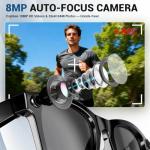 Upgraded AI Smart Glasses with 8MP Camera, 1080P HD Video Recording & Audio, Bluetooth 5.3 Smart Glasses with Real-Time Translation, Interchangeable Blue Light & UV Protection Lenses Long Battery Life