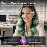 AI Smart Glasses, Bluetooth Translation Glasses for Men Women, Smart Audio Sunglasses with Real Time Translation(160+Languages), Photochromic Lenses, Music Blue Light Glasses for Travel Business-Blue