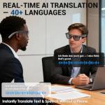 Upgraded AI Smart Glasses with 8MP Camera, 1080P HD Video Recording & Audio, Bluetooth 5.3 Smart Glasses with Real-Time Translation, Interchangeable Blue Light & UV Protection Lenses Long Battery Life