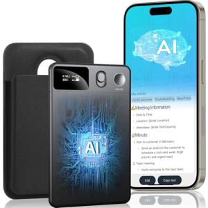 AI Voice Recorder with HD LED Screen,Digital Audio Tape recorders,GPT-4.0 Powered Transcription & Translation Recording Device,Audio Recorder with App-Powered Editing & File Management