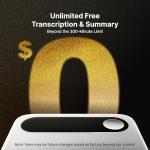 Comulytic Note Pro AI Voice Recorder, Unlimited Transcribe & Summarize, AI Note Taking Recording Device w/Case, App Control, 113 Languages for Calls, Meetings, Lectures, Interviews, Orange