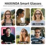 HAIXINDA AI Smart Glasses, Support 160+ Languages, Real-Time Translation via APP, Wearable Tech Bluetooth Glasses with Speakers, Color-Change Lenses, AI Translation Glasses for Travel Meeting Trade