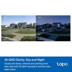 Tapo 2K+ Wired or Battery Powered Smart Video Doorbell with Chime - 180° Field of View, Person/Vehicle/Package Detection, Ring Call, 2-Way Audio, Subscription-Free Local Storage or Optional Cloud,D225