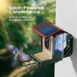 Smart Bird Feeder with Camera Solar Powered 2K HD Video, 10,000+ Species AI Recognition, Real-Time App Alerts, and Weatherproof Design for Effortless Birdwatching, Gift for Bird Lovers, Green Brown