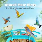 Smart Bird Feeder with Camera, Solar Powered 3 L Capacity, 2K HD AI Identify Bird Species, Weatherproof Auto Video Recording, Real-Time Alerts, Ideal Gift for Tech Lovers and Parents (Blue)