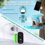 Smart Bird Feeder with Camera, Solar Powered 3 L Capacity, 2K HD AI Identify Bird Species, Weatherproof Auto Video Recording, Real-Time Alerts, Ideal Gift for Tech Lovers and Parents (Blue)