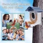 Smart Bird Feeder with Camera Solar Powered,AI Identify Bird Species,2K HD Video Live Auto Capture for Outdoor Backyard,Birdwatching,Ideal Gifts for Family Birds Lover(Dark Blue)