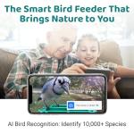 Happy Birdy Smart Bird Feeder with Camera - 2.5K HD Video, Wild Bird Feeder with Wall Mount & Pole Strap Kit, Free AI App IDs 10K+ Birds, Solar Power Panels, Infrared Night Vision, Weatherproof IP67