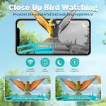 Smart Bird Feeder with Camera, Solar Powered 3 L Capacity, 2K HD AI Identify Bird Species, Weatherproof Auto Video Recording, Real-Time Alerts, Ideal Gift for Tech Lovers and Parents (Blue)