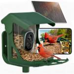 CINMOORE No-Monthly-Fees Solar Bird Feeder w/ 4MP Camera, Free AI Birds Species Identification, 2.5K Smart Bird House with Camera, Live View & Playback, Instant Arrival Alerts, Ideal for Birdlovers