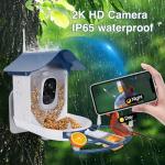 Smart Bird Feeder with Camera Solar Powered,AI Identify Bird Species,2K HD Video Live Auto Capture for Outdoor Backyard,Birdwatching,Ideal Gifts for Family Birds Lover(Dark Blue)