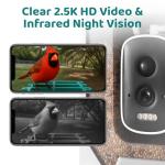Happy Birdy Smart Bird Feeder with Camera - 2.5K HD Video, Wild Bird Feeder with Wall Mount & Pole Strap Kit, Free AI App IDs 10K+ Birds, Solar Power Panels, Infrared Night Vision, Weatherproof IP67