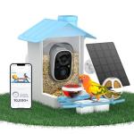 HARYMOR Smart Bird Feeder with Camera Solar Powered, Birdfeeder Cam for Outside, AI Species Identify, 2K Live View, Instant Arrival Alerts, Bird Lover Gifts, Blue