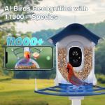 Smart Bird Feeder with Camera Solar Powered,AI Identify Bird Species,2K HD Video Live Auto Capture for Outdoor Backyard,Birdwatching,Ideal Gifts for Family Birds Lover(Dark Blue)