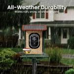 Smart Bird Feeder with Camera Solar Powered 2K HD Video, 10,000+ Species AI Recognition, Real-Time App Alerts, and Weatherproof Design for Effortless Birdwatching, Gift for Bird Lovers, Green Brown