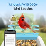 HARYMOR Smart Bird Feeder with Camera Solar Powered, Birdfeeder Cam for Outside, AI Species Identify, 2K Live View, Instant Arrival Alerts, Bird Lover Gifts, Blue