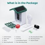 Happy Birdy Smart Bird Feeder with Camera - 2.5K HD Video, Wild Bird Feeder with Wall Mount & Pole Strap Kit, Free AI App IDs 10K+ Birds, Solar Power Panels, Infrared Night Vision, Weatherproof IP67