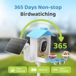 HARYMOR Smart Bird Feeder with Camera Solar Powered, Birdfeeder Cam for Outside, AI Species Identify, 2K Live View, Instant Arrival Alerts, Bird Lover Gifts, Blue