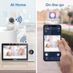 VTech VM901 Smart WiFi Baby Monitor with 1080p FHD Camera and 5" HD IPS Display, Free App, Remote Pan Tilt Zoom, Night Vision, Motion Detection Alerts