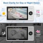 VTech VM901 Smart WiFi Baby Monitor with 1080p FHD Camera and 5" HD IPS Display, Free App, Remote Pan Tilt Zoom, Night Vision, Motion Detection Alerts