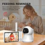 AnKeKe Video Baby Monitor with Camera and Audio,720P 5" HD Wireless No WiFi, 2-Way Talk,Voice Motion Detection, 8 Lullabies, 1000ft Long Range, Night Vision, Temperature & Feeding Alarm, 355° PTZ