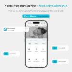 ieGeek Baby Monitor with 2 Cameras, 5" Screen & 1080P Cameras & Free Smart App Split Screen Dual Baby Monitor, Upgraded Night Vision/PTZ/2-Way Audio/Auto Tracking Detection Notification and Alert